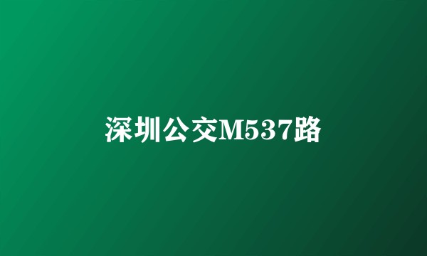 深圳公交M537路