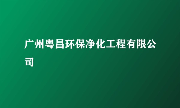 广州粤昌环保净化工程有限公司