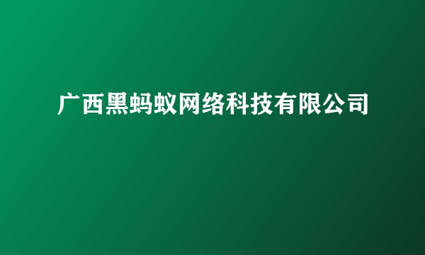 广西黑蚂蚁网络科技有限公司