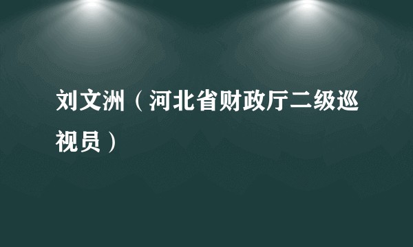 刘文洲（河北省财政厅二级巡视员）