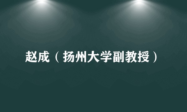 赵成（扬州大学副教授）