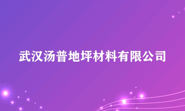 武汉汤普地坪材料有限公司