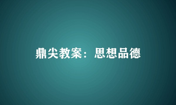 鼎尖教案：思想品德