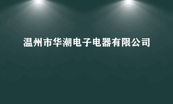 温州市华潮电子电器有限公司