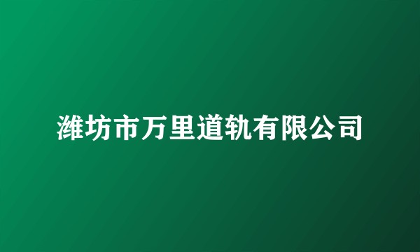潍坊市万里道轨有限公司