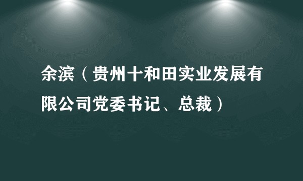 余滨（贵州十和田实业发展有限公司党委书记、总裁）