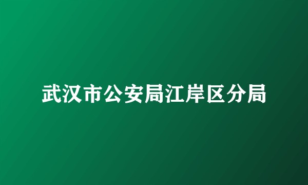 武汉市公安局江岸区分局
