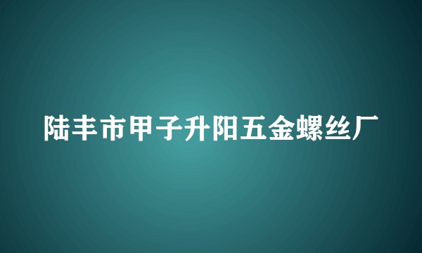 陆丰市甲子升阳五金螺丝厂