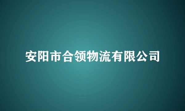 安阳市合领物流有限公司