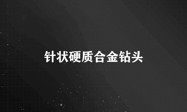 针状硬质合金钻头