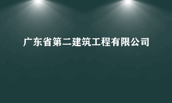 广东省第二建筑工程有限公司