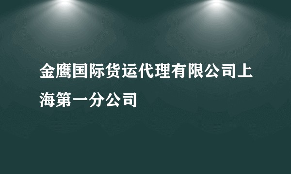 金鹰国际货运代理有限公司上海第一分公司