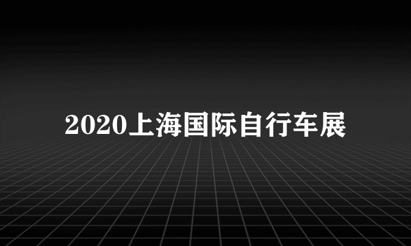 2020上海国际自行车展