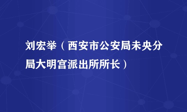 刘宏举（西安市公安局未央分局大明宫派出所所长）