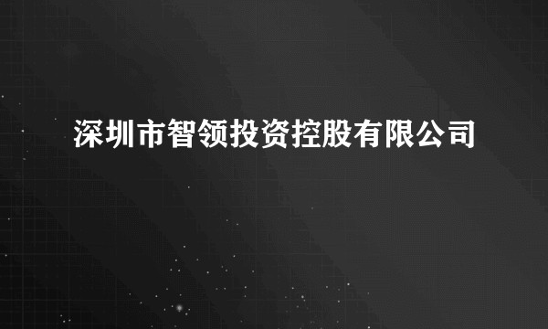 深圳市智领投资控股有限公司
