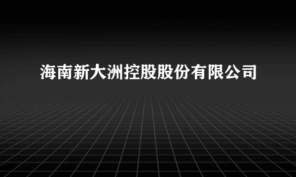 海南新大洲控股股份有限公司