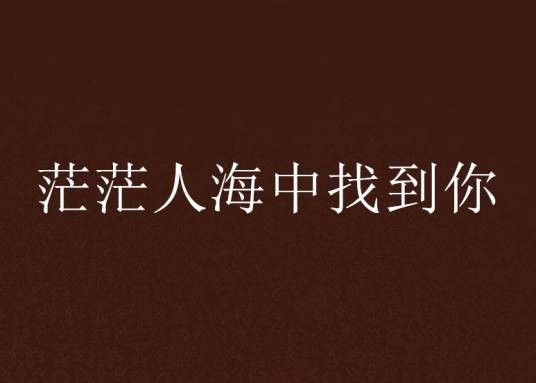 茫茫人海中找到你