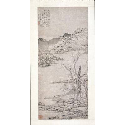 明文徵明仿倪云林山水图轴