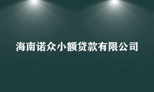 海南诺众小额贷款有限公司