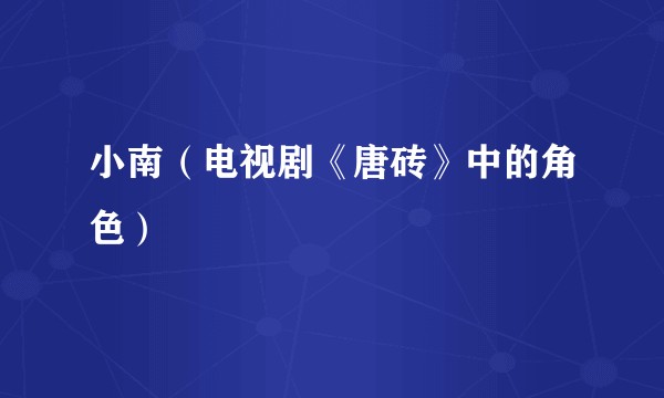 小南（电视剧《唐砖》中的角色）