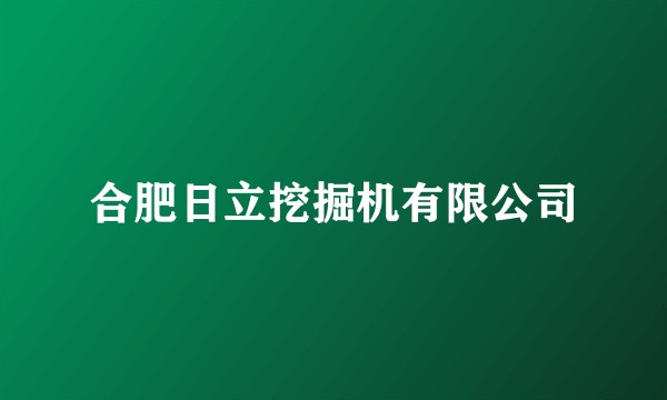 合肥日立挖掘机有限公司