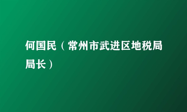 何国民（常州市武进区地税局局长）