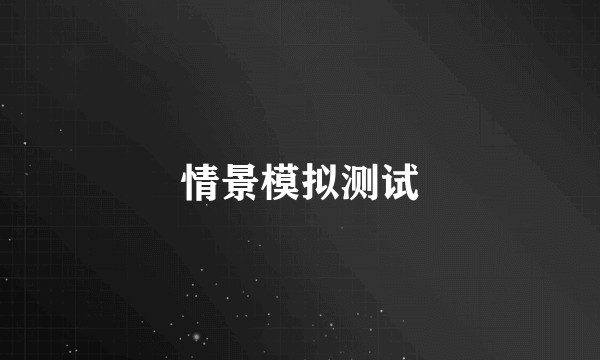 情景模拟测试