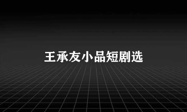 王承友小品短剧选