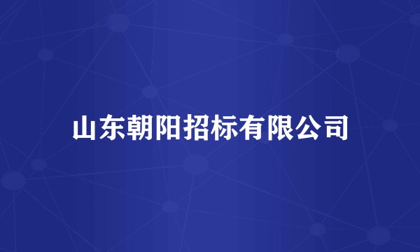 山东朝阳招标有限公司