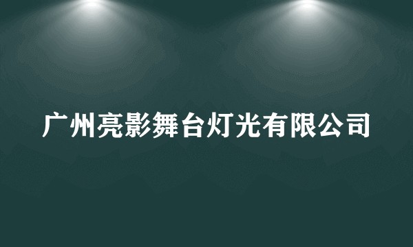 广州亮影舞台灯光有限公司