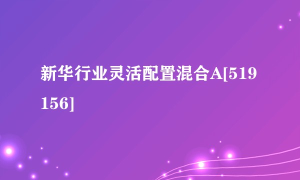 新华行业灵活配置混合A[519156]