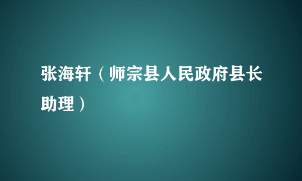 张海轩（师宗县人民政府县长助理）