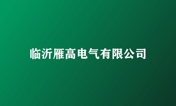 临沂雁高电气有限公司