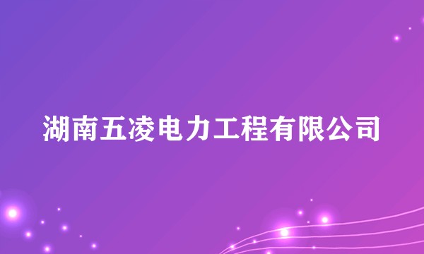湖南五凌电力工程有限公司