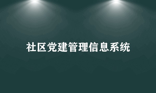 社区党建管理信息系统