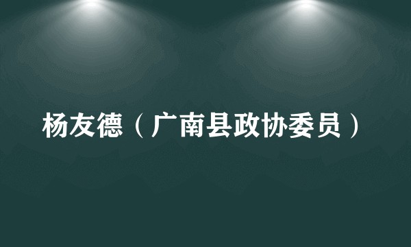 杨友德（广南县政协委员）