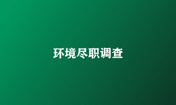 环境尽职调查