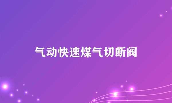 气动快速煤气切断阀