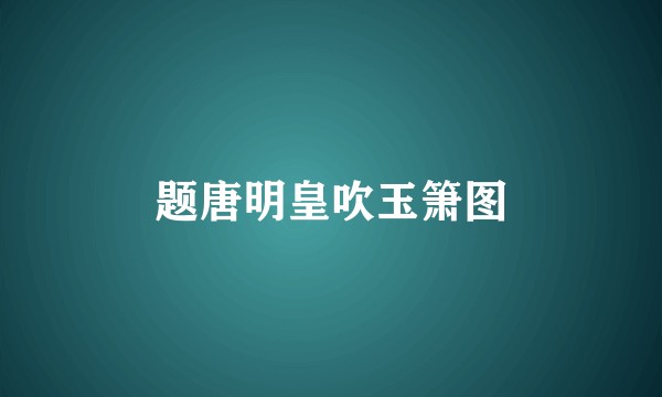 题唐明皇吹玉箫图