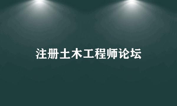 注册土木工程师论坛