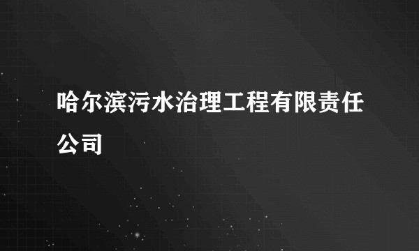 哈尔滨污水治理工程有限责任公司