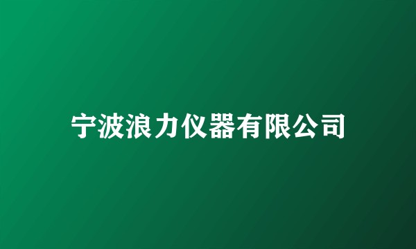 宁波浪力仪器有限公司