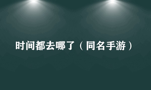 时间都去哪了（同名手游）