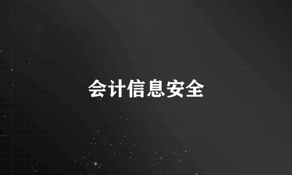 会计信息安全