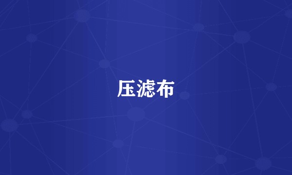 压滤布