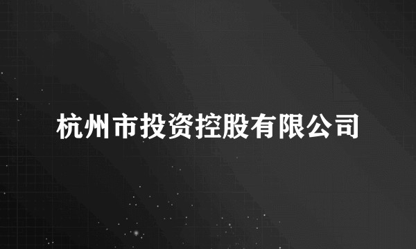 杭州市投资控股有限公司