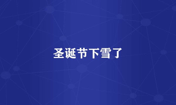圣诞节下雪了