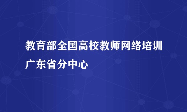 教育部全国高校教师网络培训广东省分中心