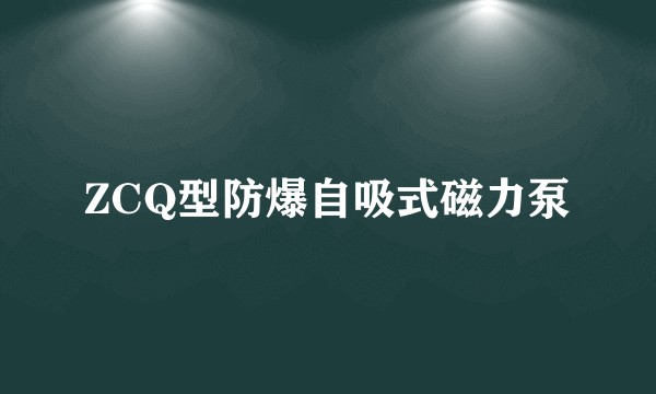 ZCQ型防爆自吸式磁力泵
