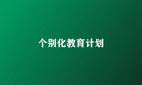 个别化教育计划